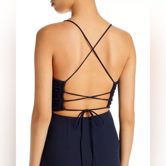 Cinq à Sept Judy Ruched Midi Dress in Navy, NWT, Size 0 - Picture 6 of 9